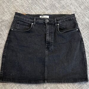 Zara Black Denim Mini Skirt